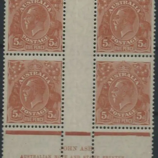 1926-30 SM wmk Perf 13½x12½  5d orange-brown John ...