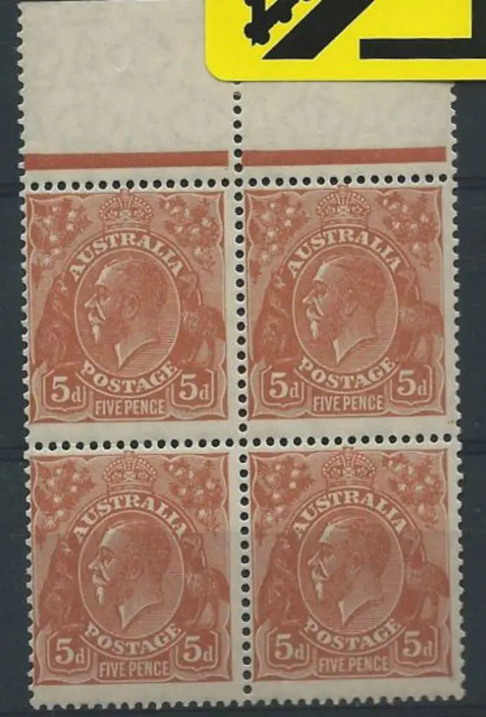 1926-30 SM wmk Perf 13½x12½  5d orange-brown top ... Image 1++