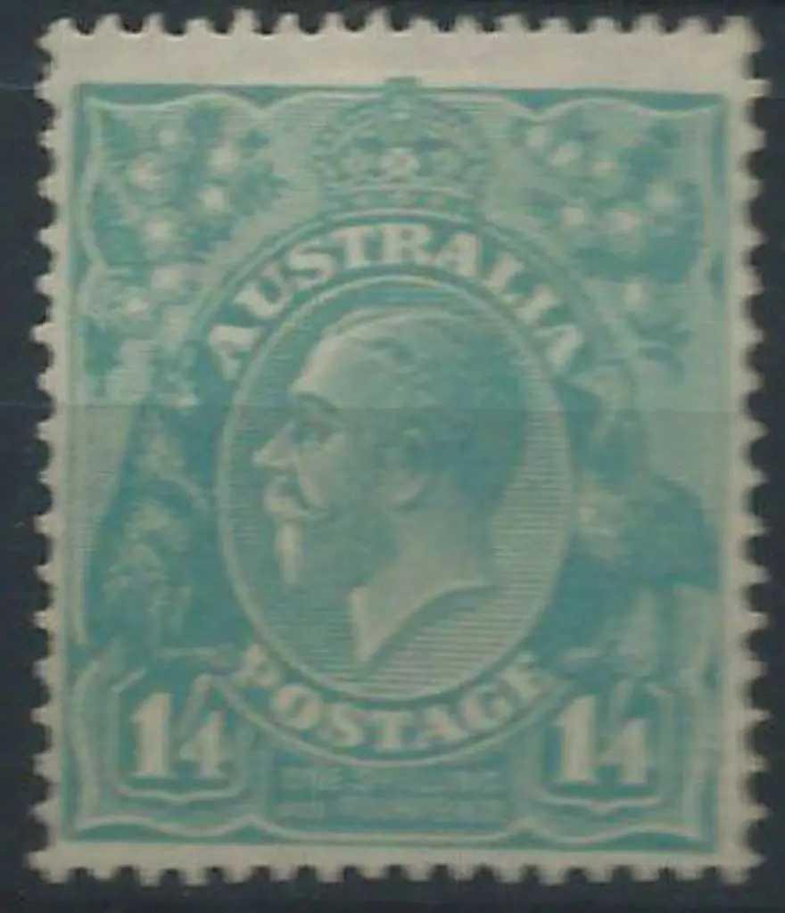 1926-30 SM wmk Perf 13½x12½  1/4d turquoise. MLH ... Image 1++