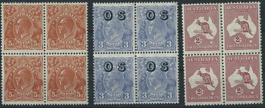 1931-36 CofA 5d chestnut MUH block of 4 well ... Image 1++