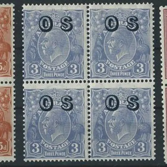 1931-36 CofA 5d chestnut MUH block of 4 well ...