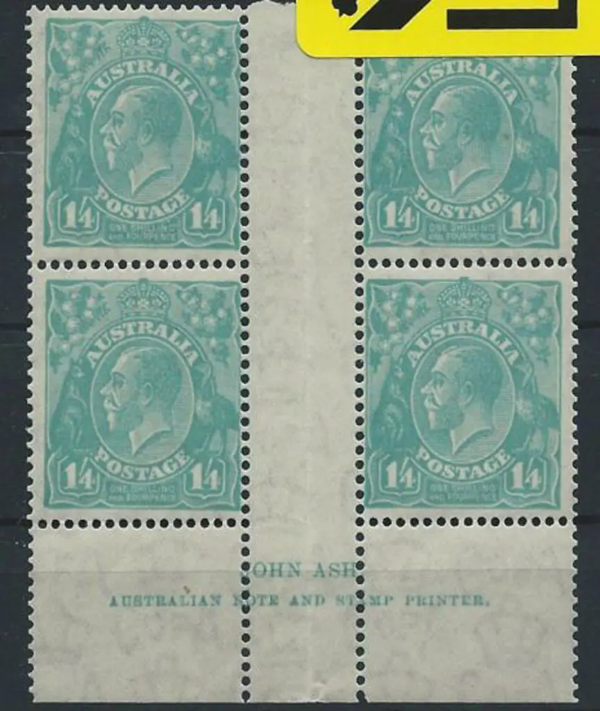 1931-36 CofA 1/4d turquoise-blue Ash imprint ... Image 1++
