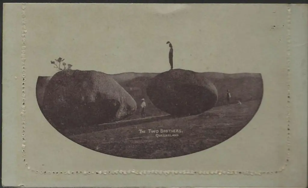 1913 1d kangaroo with "The Two Brothers, ... Image 1++