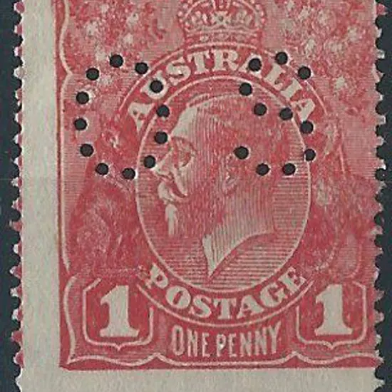 1916 1d deep red, single wmk, on rough paper Die ...