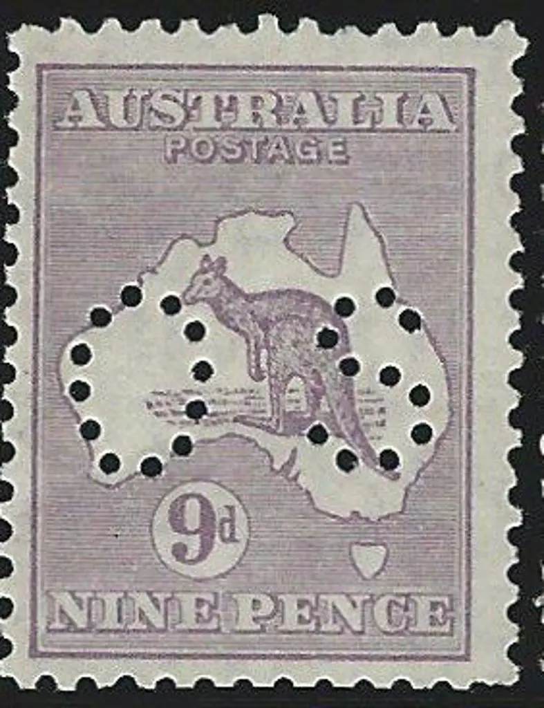 1929/30 9d violet kangaroo, Sm Mult wmk, perfined ... Image 1++