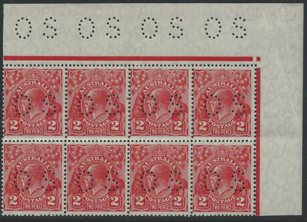 1930 2d golden-scarlet, Die III, perfined OS. Top ... Image 1++