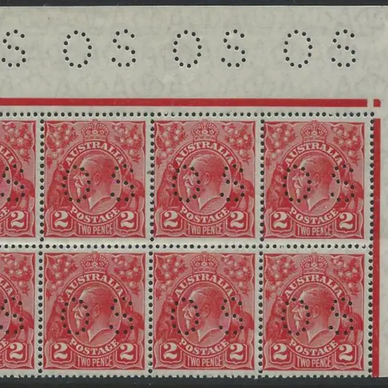 1930 2d golden-scarlet, Die III, perfined OS. Top ...