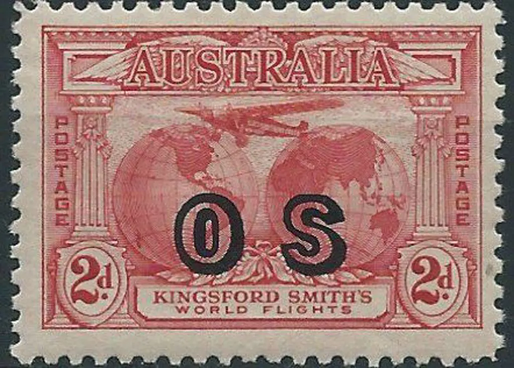 1931 2d Kingsford Smith ovptd "OS". MLH with good ... Image 1++