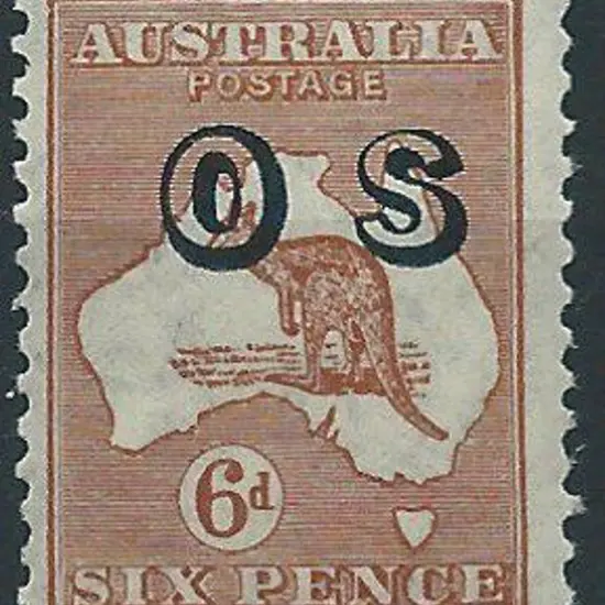 1932 6d chestnut kangaroo ovptd "OS" MUH. Good ...