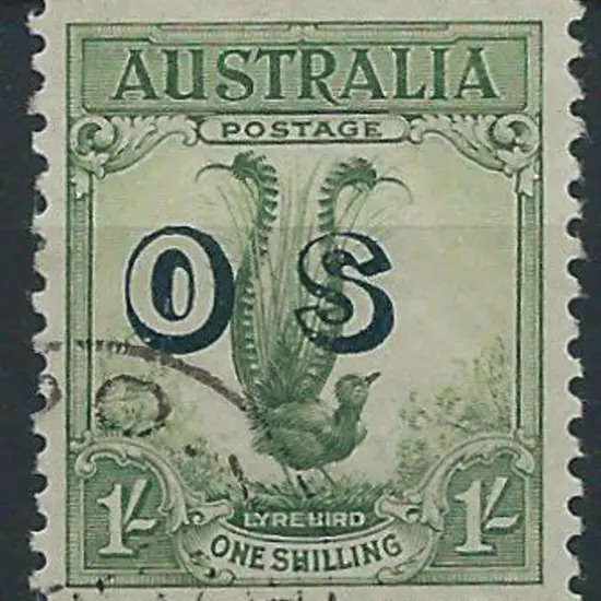 1932 1/- Lyrebird in the yellowish-green shade ...