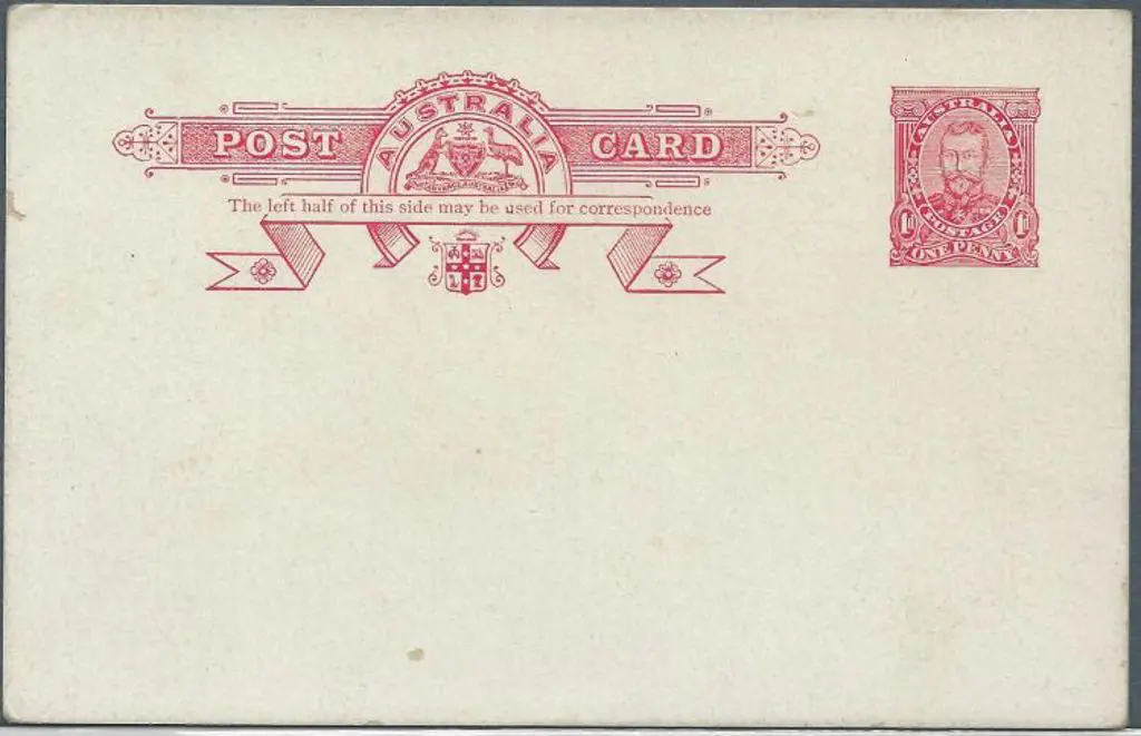 1911 1d red KEVII Post Card. Fine unused. ACSC P1 ... Image 1++