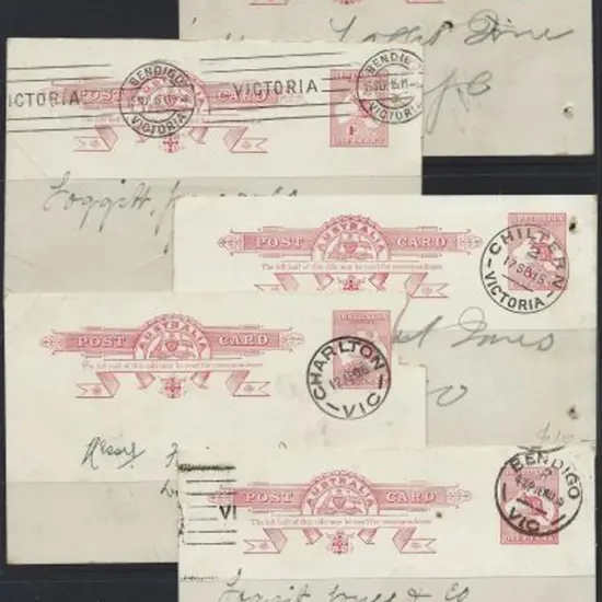 1913 1d kangaroo used Postal Cards x 4 with two of ...