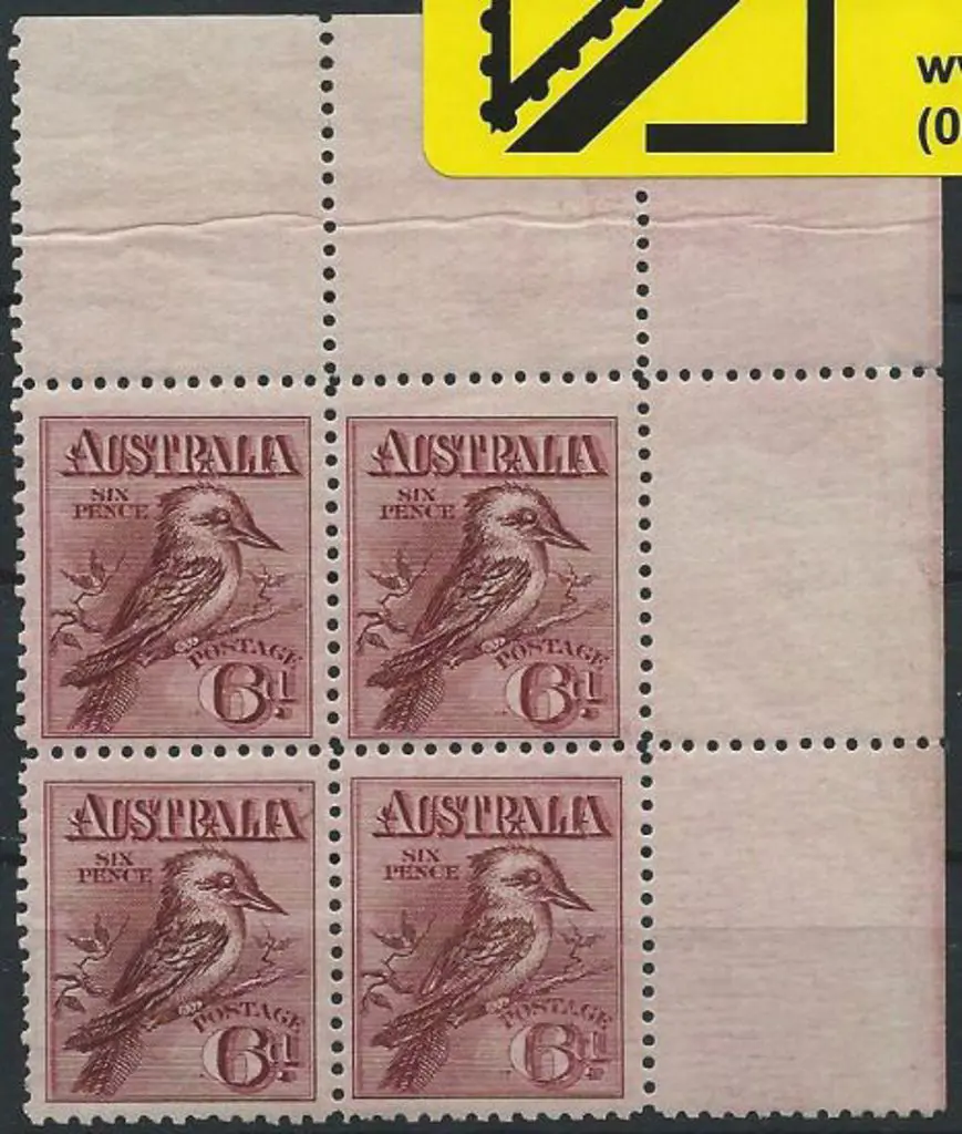 1914 6d engraved kookaburra. Top right corner ... Image 1++