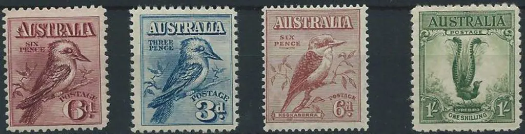 1914, 1928 & 1932 kookaburras plus 1932 1/- ... Image 1++