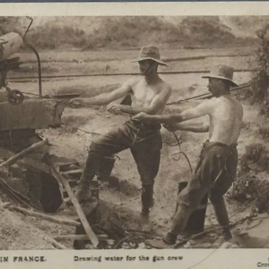 1915 "Anzacs in France. Drawing water for the gun ...