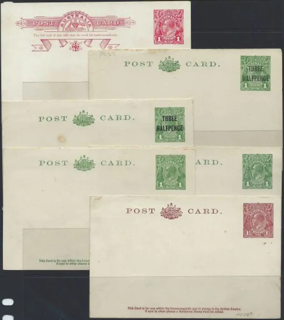 1915/16 1d red KGV pre-stamped postcard unused  ... Image 1++