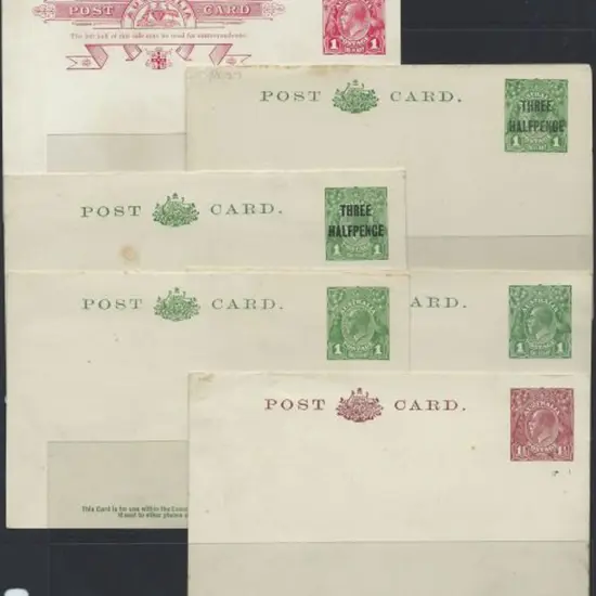 1915/16 1d red KGV pre-stamped postcard unused  ...