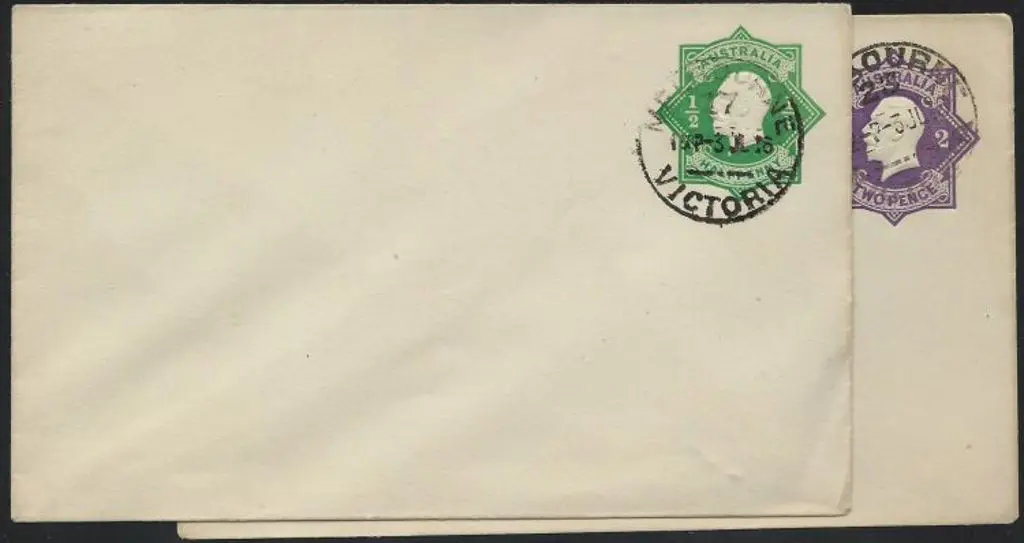 1916 ½d green & 2d violet  KGV Star Envelopes ... Image 1++