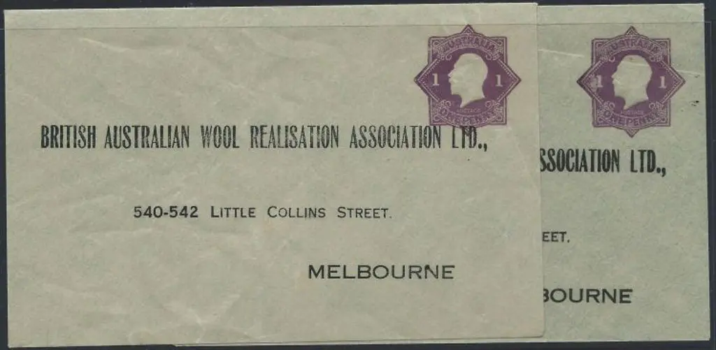 1916 1d mauve KGV pre-printed addressed "British ... Image 1++
