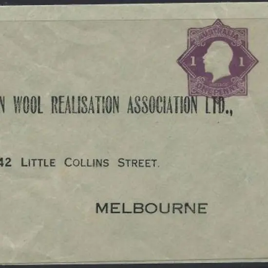 1916 1d mauve KGV pre-printed addressed "British ...