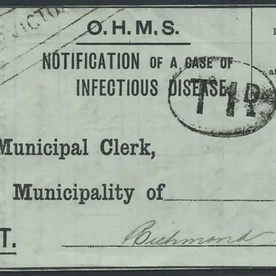 1917 (19th May) "REPORT OF CASE OF INFECTIOUS ...