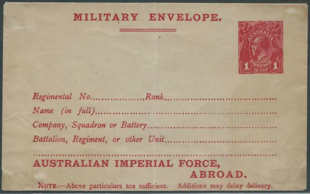 1917 1d red KGV "Military Envelope" with ... Image 1++