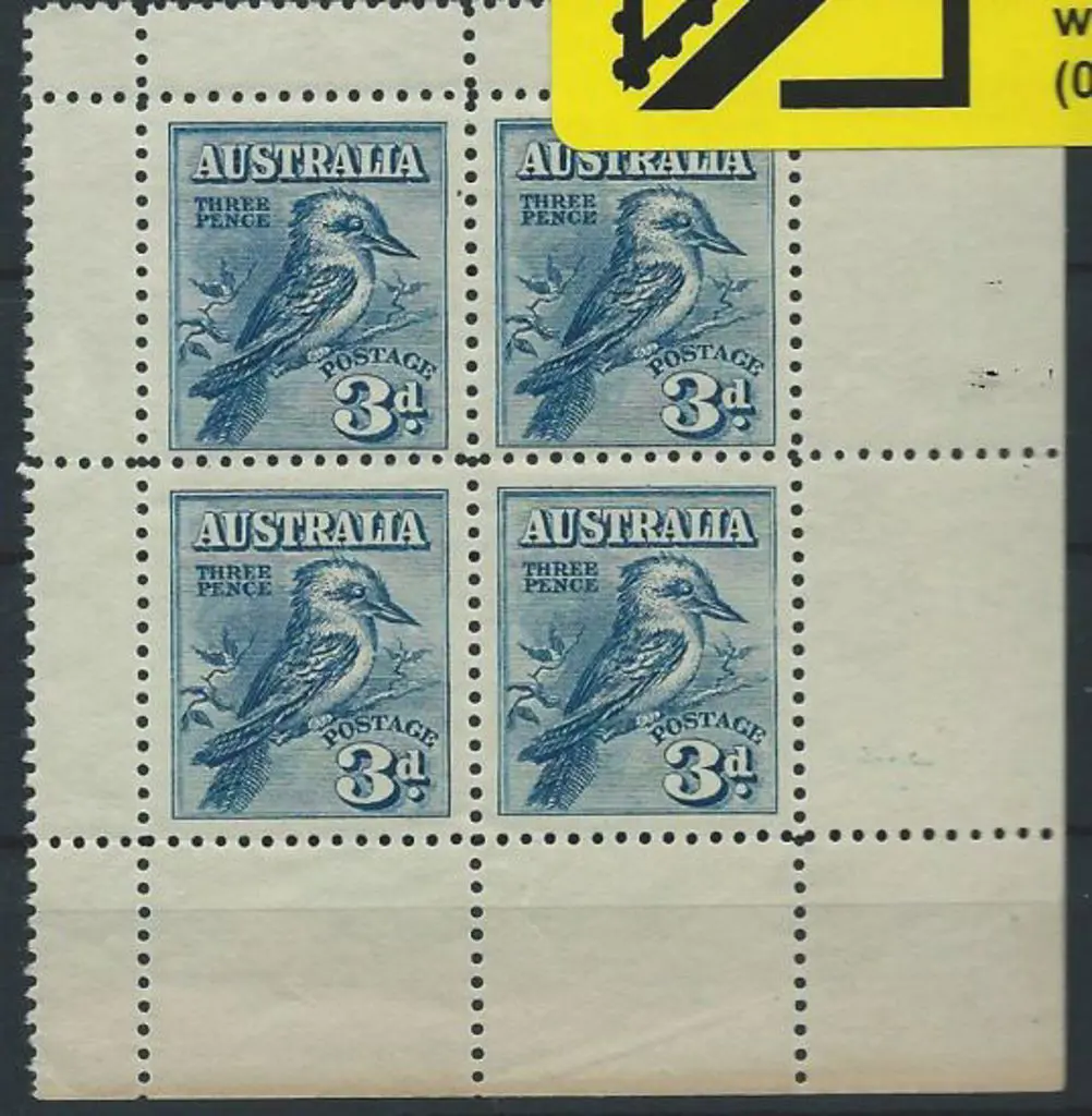 1928 Kookaburra Miniature Sheet from  bottom right ... Image 1++