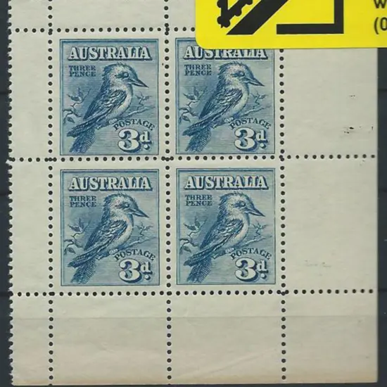 1928 Kookaburra Miniature Sheet from  bottom right ...