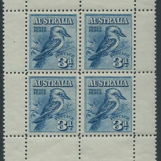 1928 Kookaburra Miniature Sheet from bottom of ...