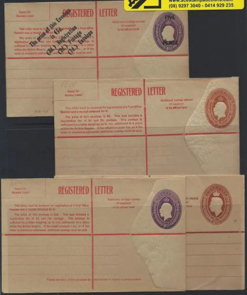 1930 4½d violet ovptd "FIVE PENCE" Registered ... Image 1++