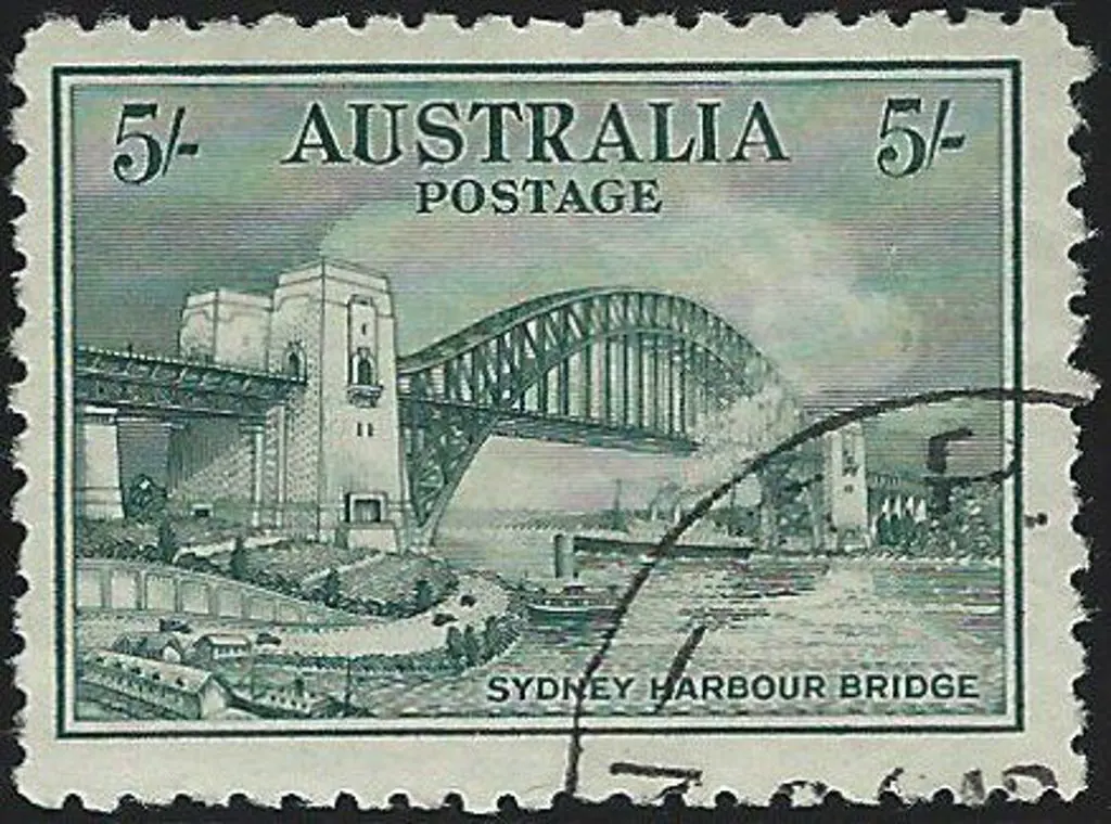 1932 5/- Sydney Harbour Bridge. CTO, no gum. ... Image 1++