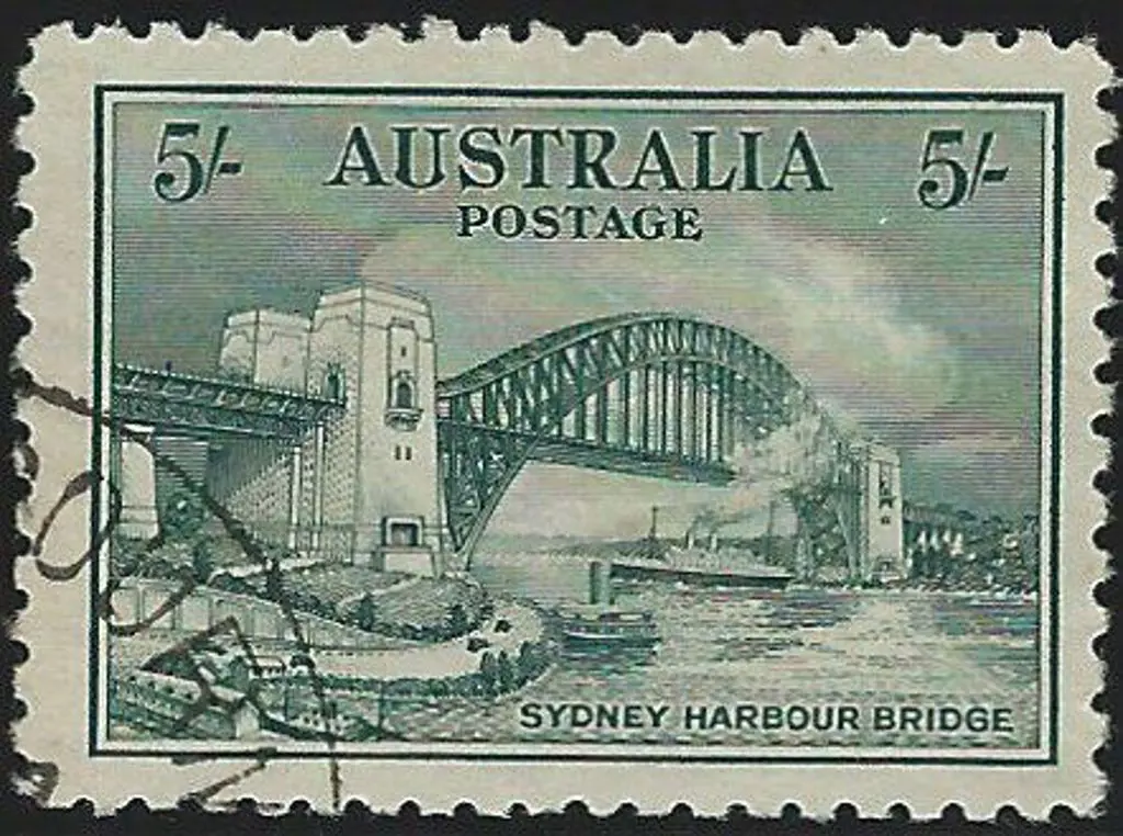 1932 5/- Sydney Harbour Bridge neatly CTO, no gum. ... Image 1++