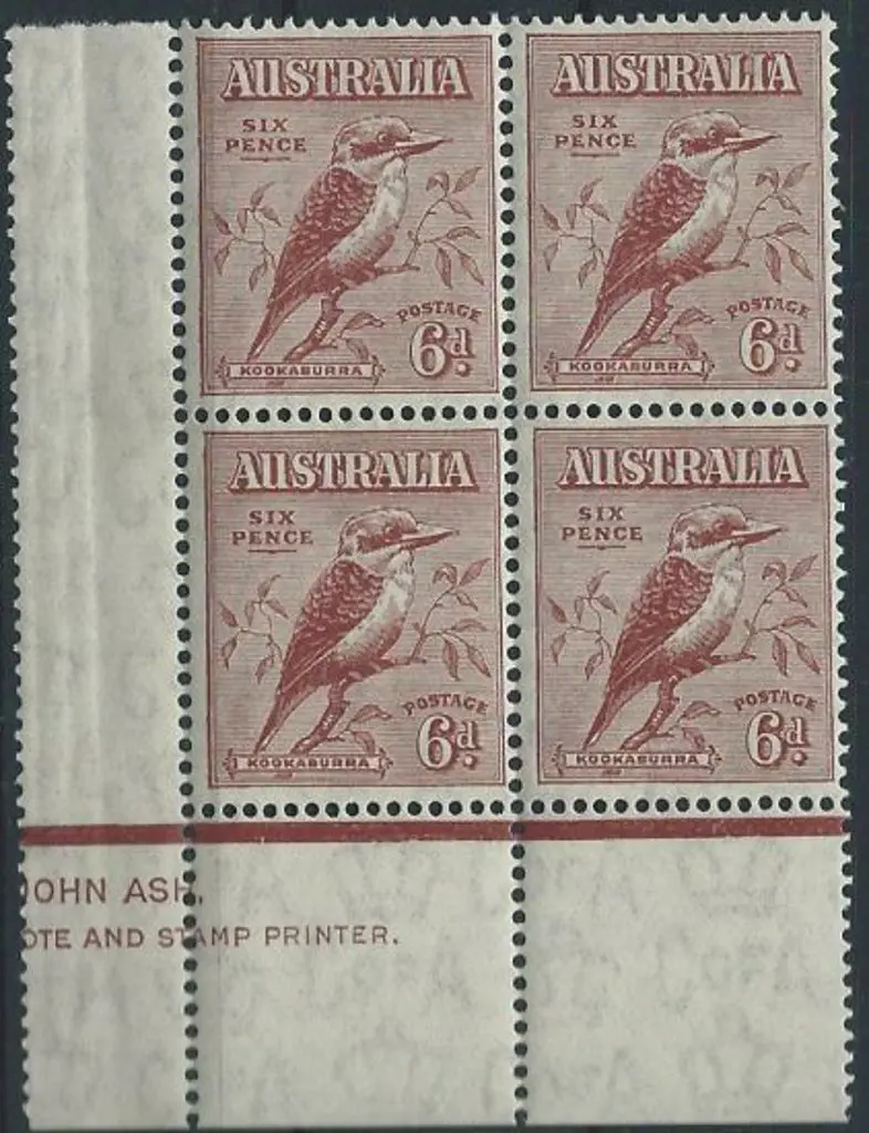 1932 6d kookaburra in lower left of right pane ... Image 1++