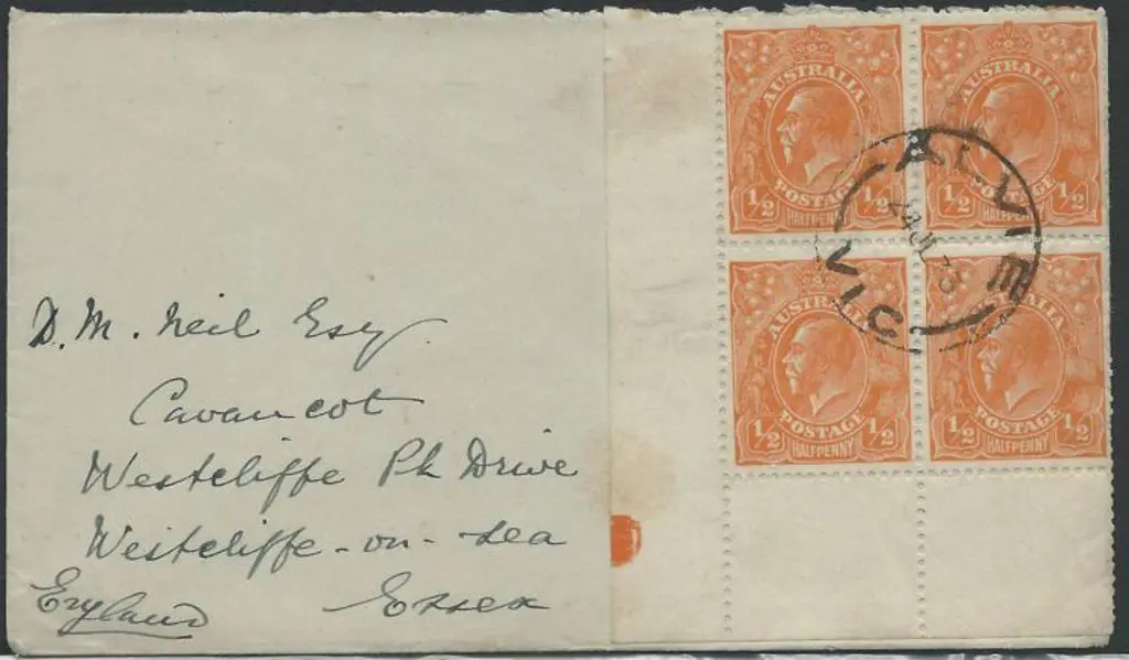 1933 (24th July) cover to England bearing ½d ... Image 1++
