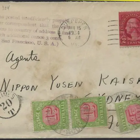 1934 (15th Jan) Sydney addressed cover with ...