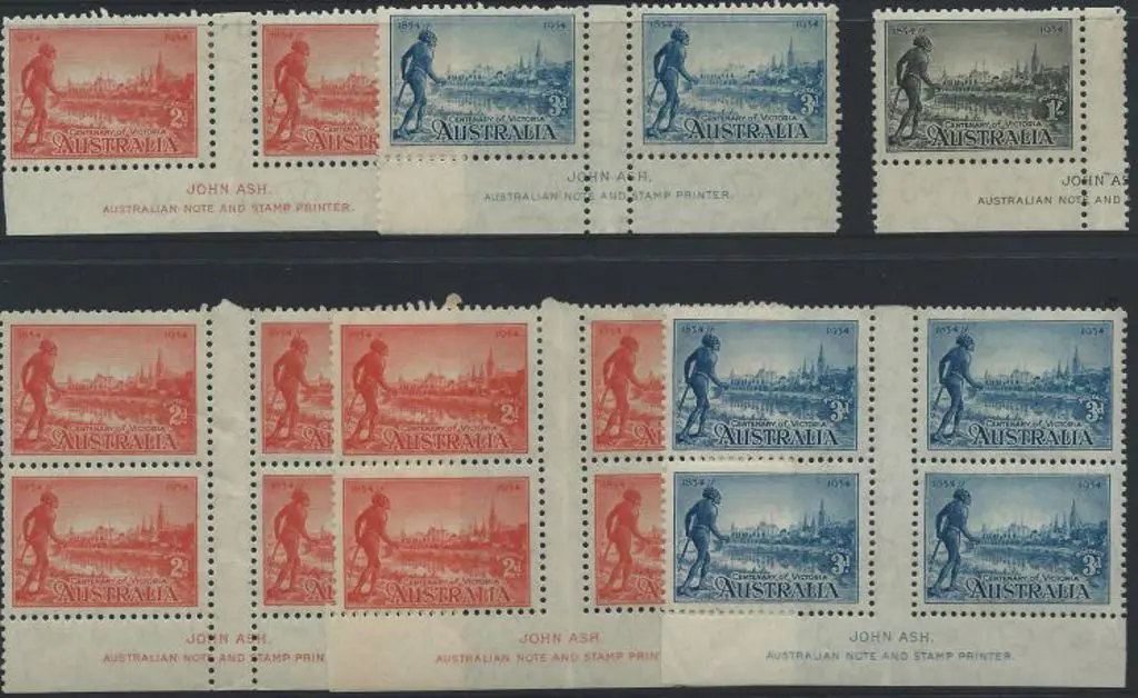 1934 Victoria Cent perf. 10½ imprint pairs of 2d, ... Image 1++