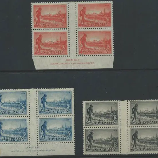 1934 Victoria Cent perf. 10½ set of 3 in Ash ...