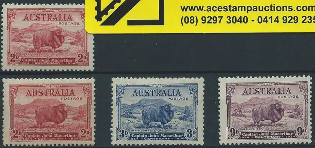 1934 Macarthur set of 4 incl "dark hills" MUH. ... Image 1++