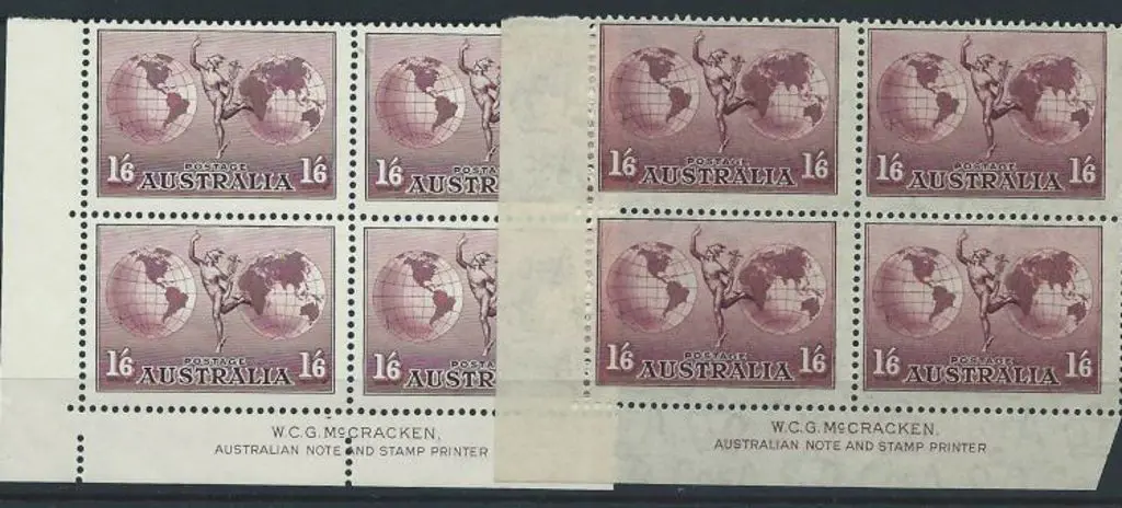 1934/48 1/6d Hermes on thick & thin paper in ... Image 1++