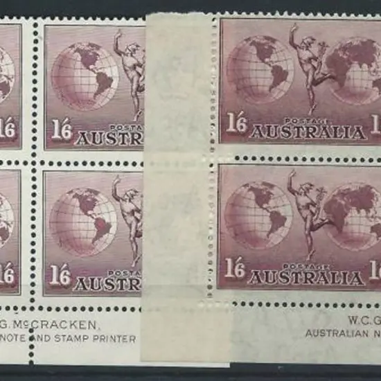 1934/48 1/6d Hermes on thick & thin paper in ...