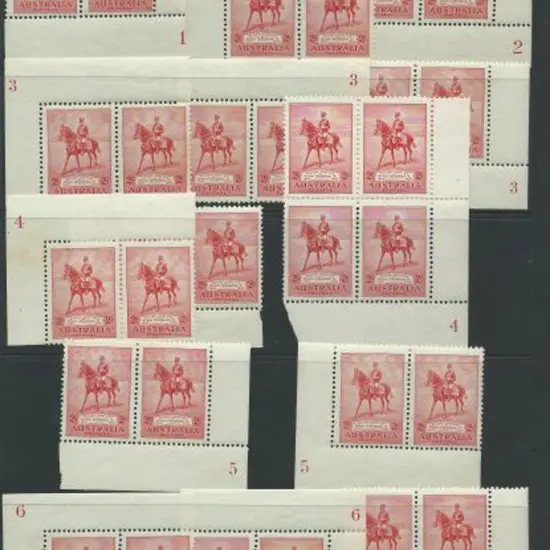 1935 2d scarlet KGV Silver Jubilee plate 4 block, ...