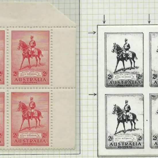 1935 2d scarlet KGV Silver Jubilee top left ...