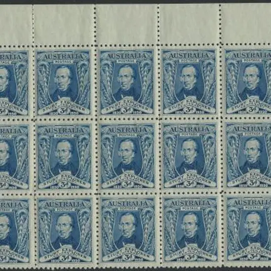 1936 3d Sturt top left corner block of 24 (8x3) ...