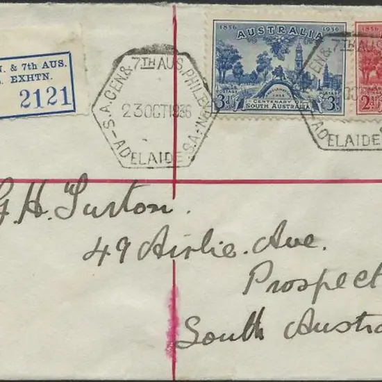 1936 (23rd Oct) SA Cent & 7th Australian ...
