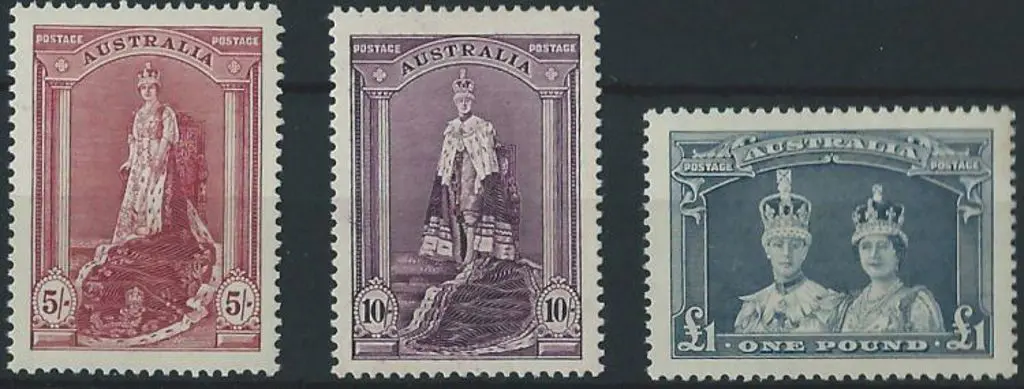 1937/49 Robes set of 3 on thick paper. Fresh MUH & ... Image 1++