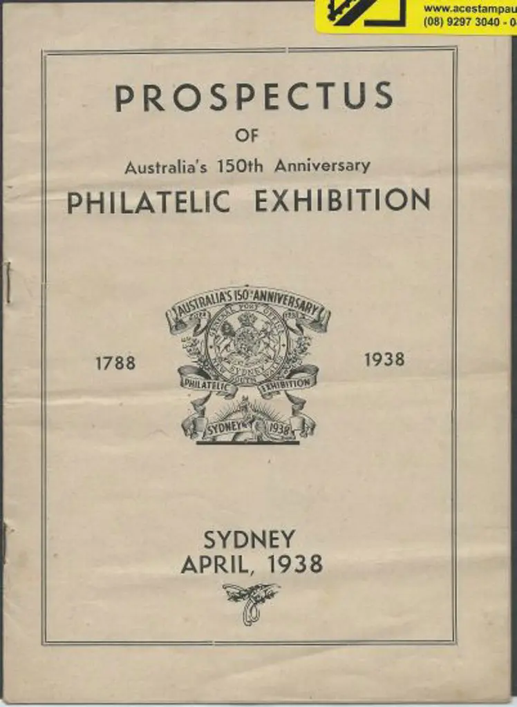 1938 "Prospectus of Australia's 150th Anniversary ... Image 1++