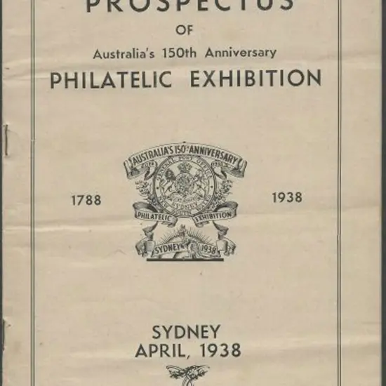 1938 "Prospectus of Australia's 150th Anniversary ...