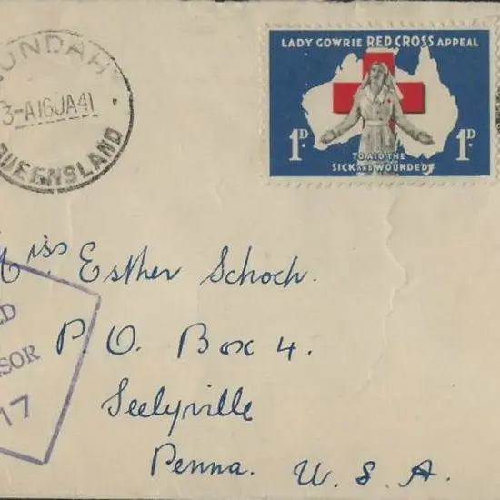 1941 (16th Jan) Nundah, Queensland pmkd censor ...