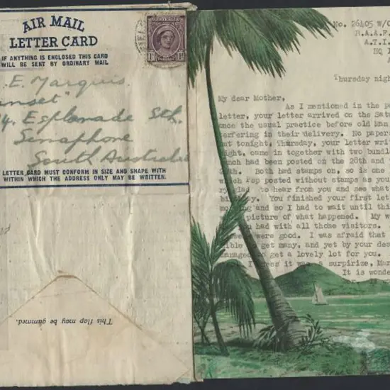 1945 (2nd Aug) Air Mail Lettercard with 1d brown ...