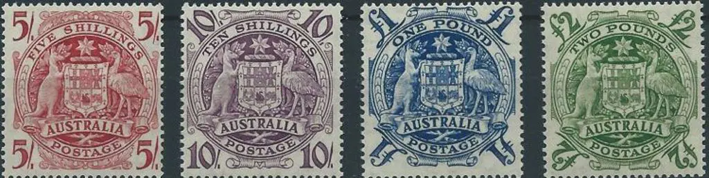 1949/50 Arms set of 4 to £2. The £1 centred a ... Image 1++